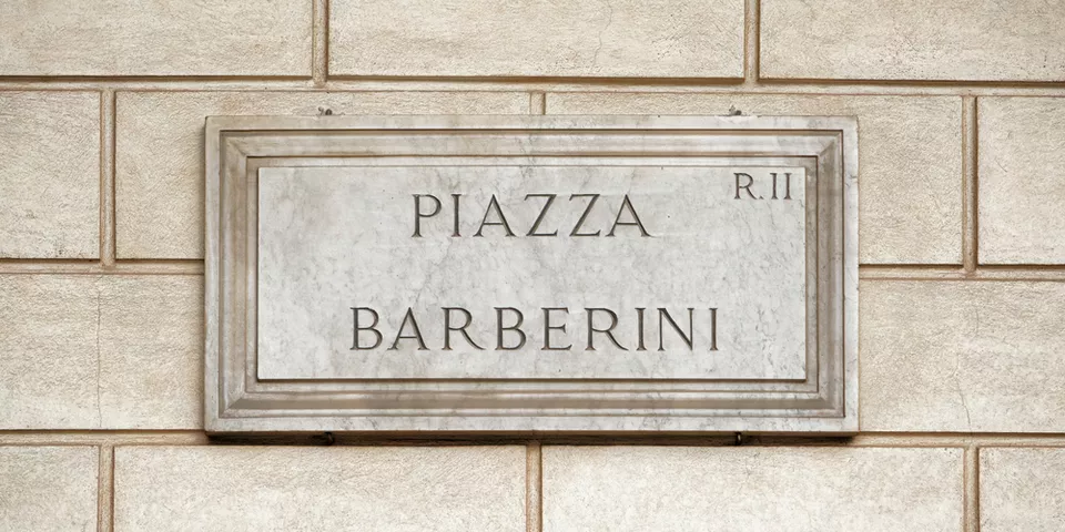 Placa de La Plaza Barberini. Buendía tours Roma