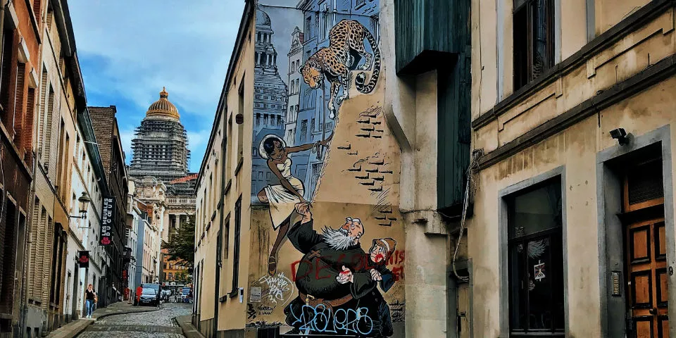 Mural - Ruta del cómic - Bruselas - Buendía Tours
