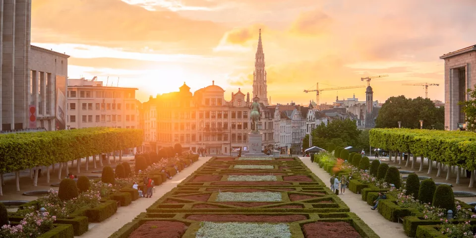 Atardecer en Mont Des Arts en Bruselas- El tiempo en Bruselas- Información práctica-Guía de Viaje Bruselas- Buendía Tours