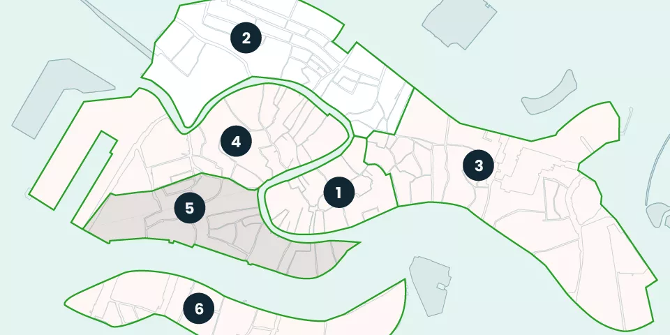 Mapa de venecia por zonas buendía tours